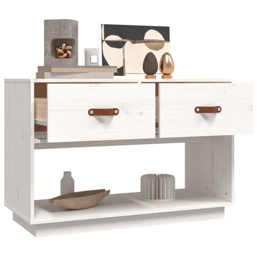 Móvel de TV - Modulo de TV - Armário de TV 90x40x60 cm madeira de pinho maciça branco