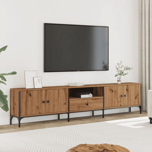 Móvel de TV - Modulo de TV - Armário de TV com gaveta derivados de madeira carvalho artisiano