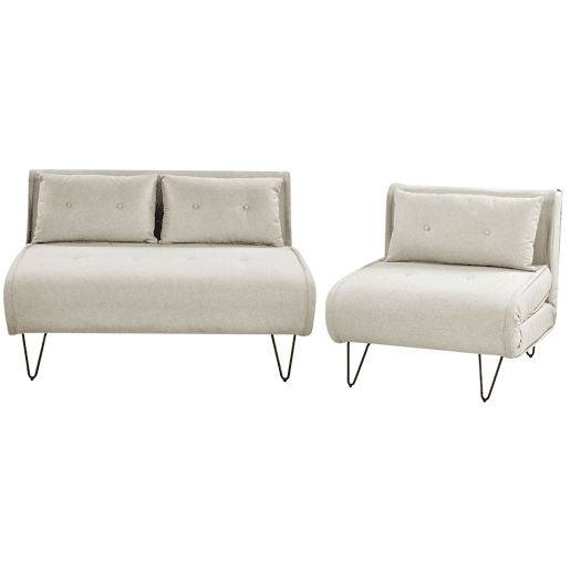 Conjunto de sala de estar VESTFOLD Tecido Creme claro 3 lugares