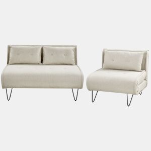 Conjunto de sala de estar VESTFOLD Tecido Creme claro 3 lugares
