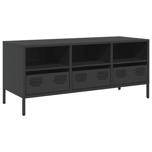 Móvel de TV - Modulo de TV - Armário de TV 101,5x39x43,5 cm aço laminado a frio preto