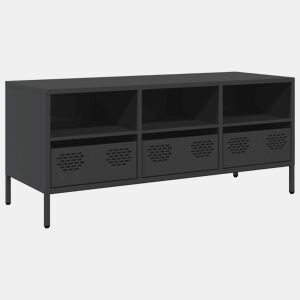 Móvel de TV - Modulo de TV - Armário de TV 101,5x39x43,5 cm aço laminado a frio preto