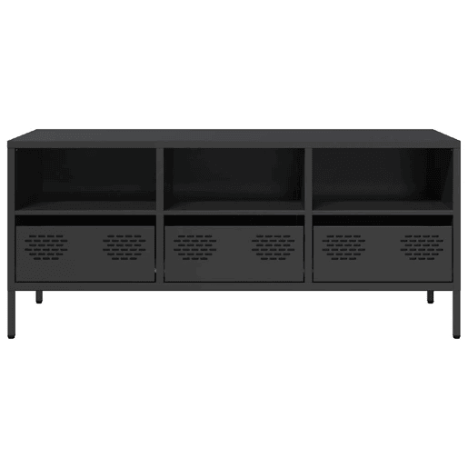 Móvel de TV - Modulo de TV - Armário de TV 101,5x39x43,5 cm aço laminado a frio preto