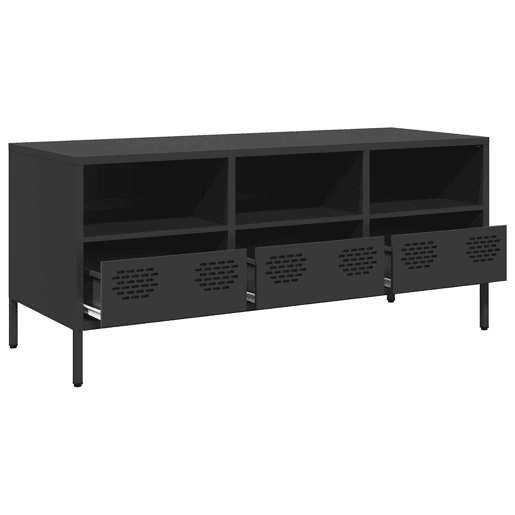 Móvel de TV - Modulo de TV - Armário de TV 101,5x39x43,5 cm aço laminado a frio preto