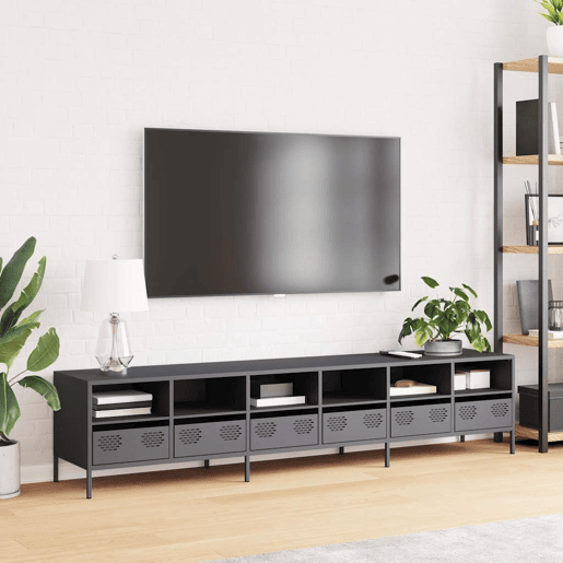 Móvel de TV - Modulo de TV - Armário de TV 202x39x43,5 cm aço laminado a frio antracite
