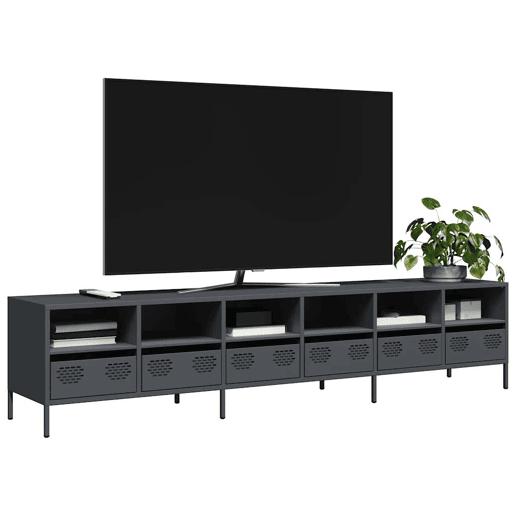 Móvel de TV - Modulo de TV - Armário de TV 202x39x43,5 cm aço laminado a frio antracite