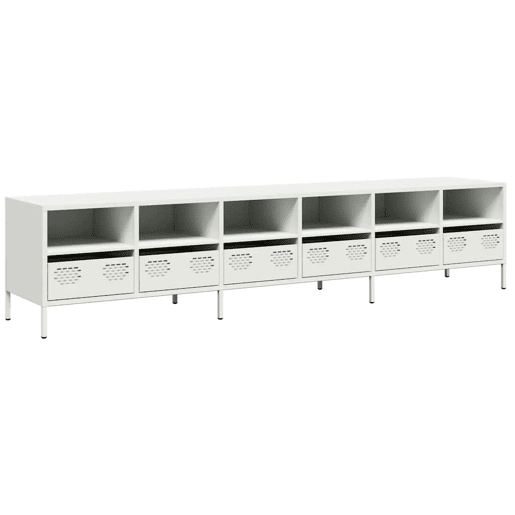 Móvel de TV - Modulo de TV - Armário de TV 202x39x43,5 cm aço laminado a frio branco