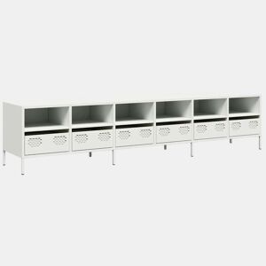 Móvel de TV - Modulo de TV - Armário de TV 202x39x43,5 cm aço laminado a frio branco