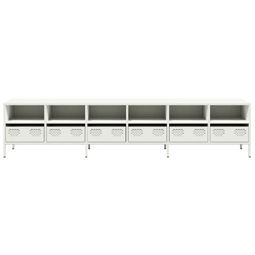 Móvel de TV - Modulo de TV - Armário de TV 202x39x43,5 cm aço laminado a frio branco