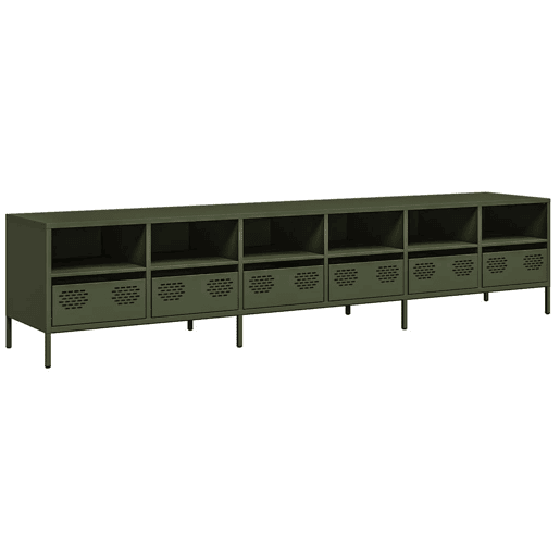 Móvel de TV - Modulo de TV - Armário de TV 202x39x43,5 cm aço laminado a frio verde-azeitona