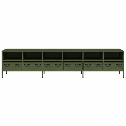 Móvel de TV - Modulo de TV - Armário de TV 202x39x43,5 cm aço laminado a frio verde-azeitona