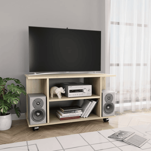 Móvel de TV - Modulo de TV - Armário de TV com rodas 80x40x45 cm deriv.madeira carvalho sonoma