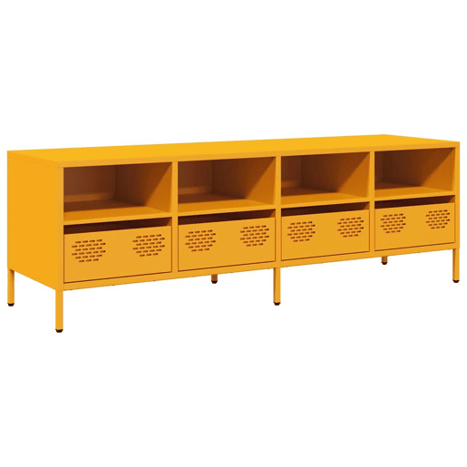 Móvel de TV - Modulo de TV - Armário de TV 135x39x43,5 cm aço laminado a frio amarelo mostarda