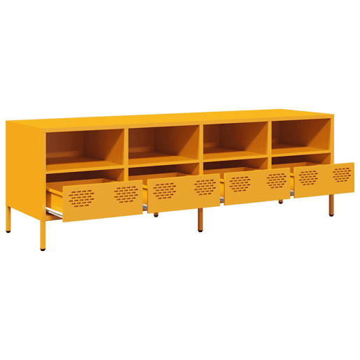 Móvel de TV - Modulo de TV - Armário de TV 135x39x43,5 cm aço laminado a frio amarelo mostarda