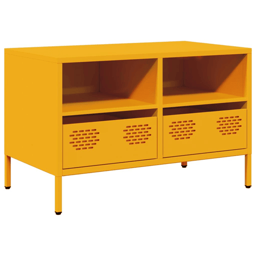 Móvel de TV - Modulo de TV - Armário de TV 68x39x43,5 cm aço laminado a frio amarelo mostarda