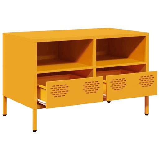 Móvel de TV - Modulo de TV - Armário de TV 68x39x43,5 cm aço laminado a frio amarelo mostarda