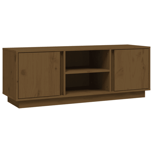 Móvel de TV - Modulo de TV - Armário de TV 110x35x40,5 cm madeira de pinho maciça castanho mel