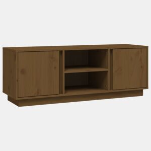 Móvel de TV - Modulo de TV - Armário de TV 110x35x40,5 cm madeira de pinho maciça castanho mel
