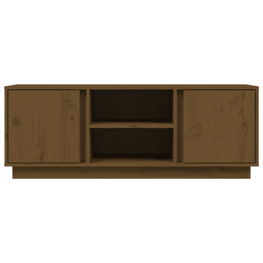 Móvel de TV - Modulo de TV - Armário de TV 110x35x40,5 cm madeira de pinho maciça castanho mel