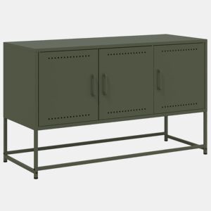 Móvel de TV - Modulo de TV - Armário de TV 100,5x39x60,5 aço verde azeitona