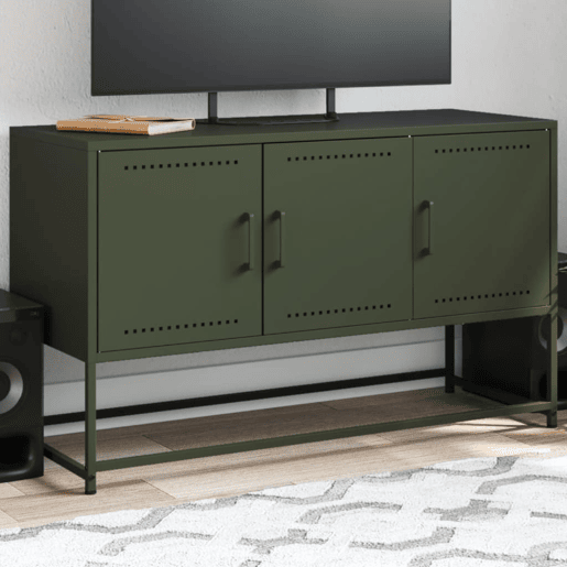 Móvel de TV - Modulo de TV - Armário de TV 100,5x39x60,5 aço verde azeitona