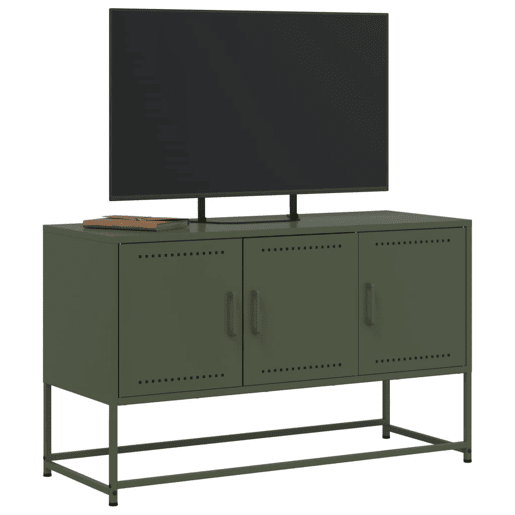 Móvel de TV - Modulo de TV - Armário de TV 100,5x39x60,5 aço verde azeitona