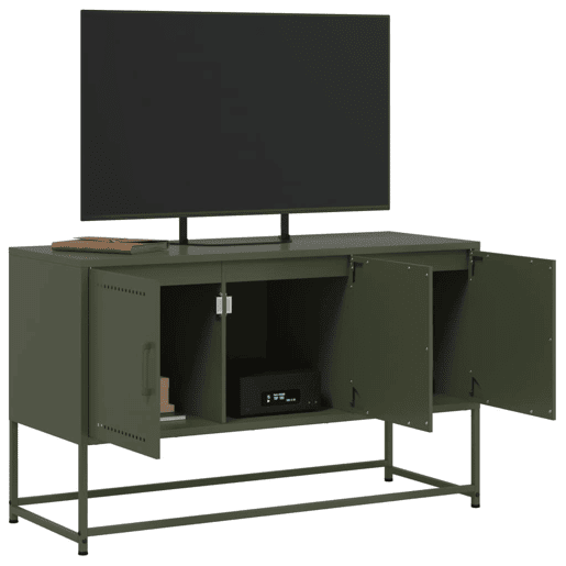 Móvel de TV - Modulo de TV - Armário de TV 100,5x39x60,5 aço verde azeitona