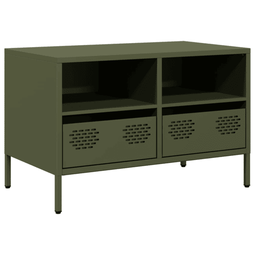 Móvel de TV - Modulo de TV - Armário de TV 68x39x43,5 cm aço laminado a frio verde-azeitona