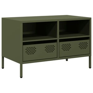 Móvel de TV - Modulo de TV - Armário de TV 68x39x43,5 cm aço laminado a frio verde-azeitona