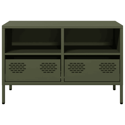 Móvel de TV - Modulo de TV - Armário de TV 68x39x43,5 cm aço laminado a frio verde-azeitona