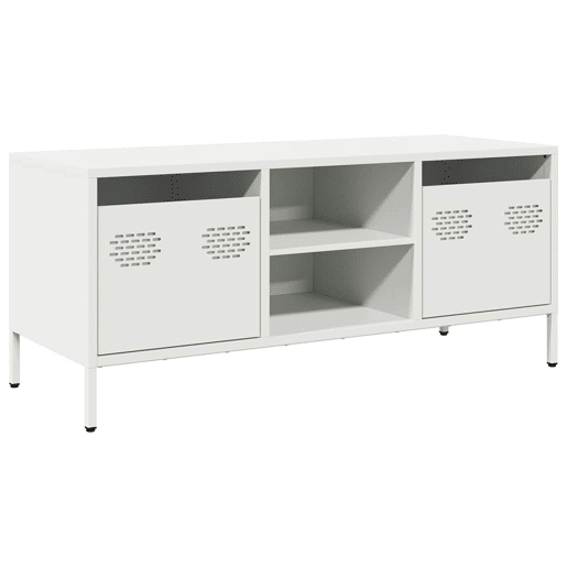 Móvel de TV - Modulo de TV - Armário de TV 101,5x39x43,5 cm aço laminado a frio branco