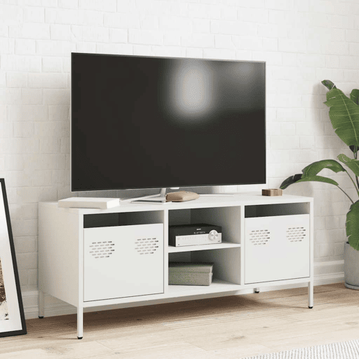 Móvel de TV - Modulo de TV - Armário de TV 101,5x39x43,5 cm aço laminado a frio branco