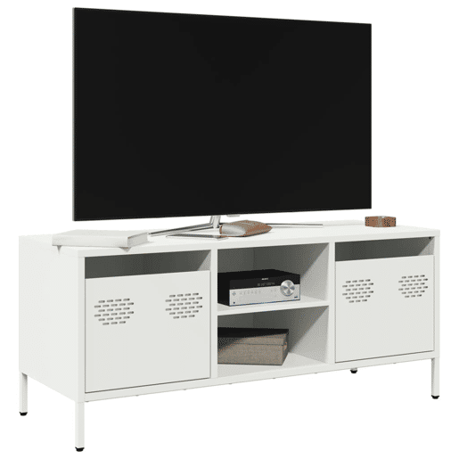 Móvel de TV - Modulo de TV - Armário de TV 101,5x39x43,5 cm aço laminado a frio branco