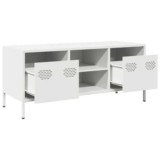 Móvel de TV - Modulo de TV - Armário de TV 101,5x39x43,5 cm aço laminado a frio branco