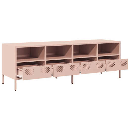 Móvel de TV - Modulo de TV - Armário de TV 135x39x43,5 cm aço laminado a frio rosa