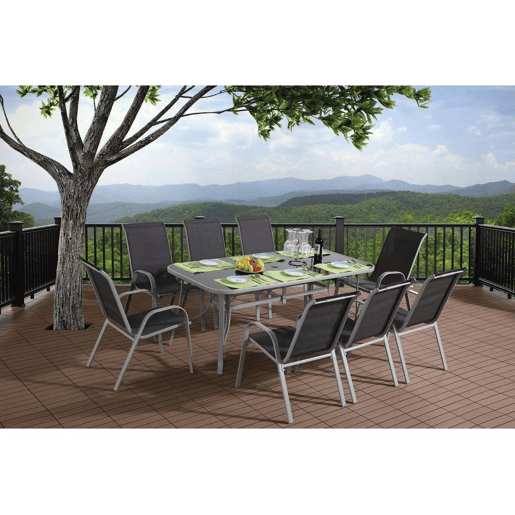 Conjunto de móveis de jardim de 8 lugares Cordoba XL 180 - Phoenix - Cinza escuro