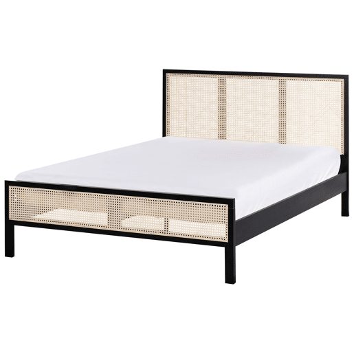 Cama Pinho SALERNAS 140 x 200 cm Preto