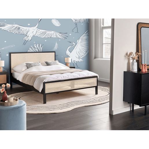 Cama Pinho SALERNAS 140 x 200 cm Preto
