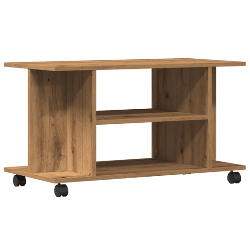 Móvel TV - Modulo de TV - Armário de TV com rodas 80x40x45cm deriv. madeira carvalho artisiano