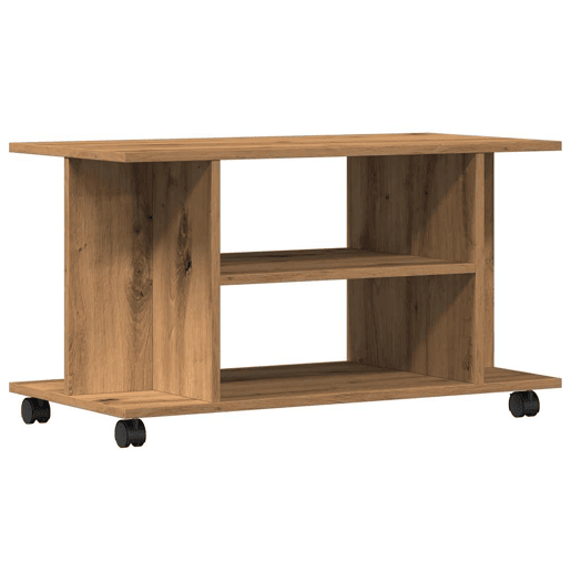 Móvel TV - Modulo de TV - Armário de TV com rodas 80x40x45cm deriv. madeira carvalho artisiano