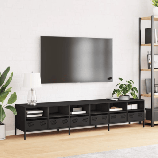Móvel de TV - Modulo de TV - Armário de TV 202x39x43,5 cm aço laminado a frio preto