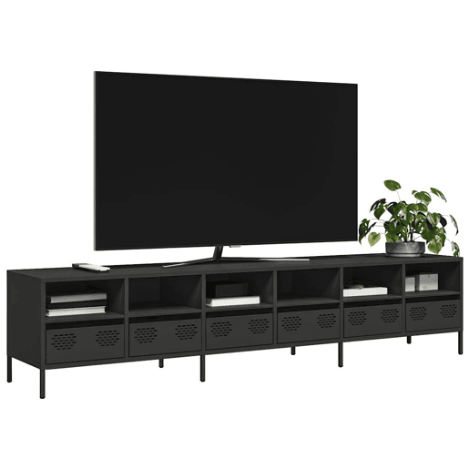Móvel de TV - Modulo de TV - Armário de TV 202x39x43,5 cm aço laminado a frio preto