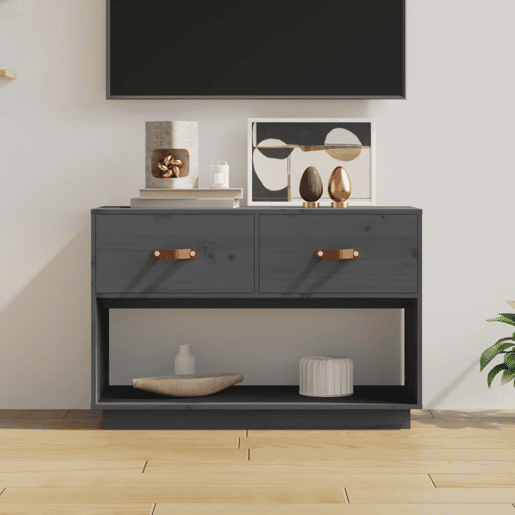Móvel de TV - Modulo de TV - Armário de TV 90x40x60 cm madeira de pinho maciça cinzento