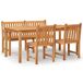 Juego de comedor para jardín 4 piezas madera maciza de teca Juego de comedor para jardín 4 piezas madera maciza de teca Marrón