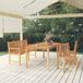 Juego de comedor para jardín 4 piezas madera maciza de teca Juego de comedor para jardín 4 piezas madera maciza de teca Marrón
