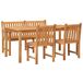 Juego de comedor para jardín 4 piezas madera maciza de teca Juego de comedor para jardín 4 piezas madera maciza de teca Marrón