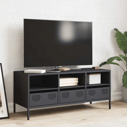 Móvel de TV - Modulo de TV - Armário de TV 101,5x39x43,5 cm aço laminado a frio antracite