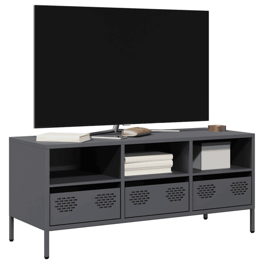 Móvel de TV - Modulo de TV - Armário de TV 101,5x39x43,5 cm aço laminado a frio antracite