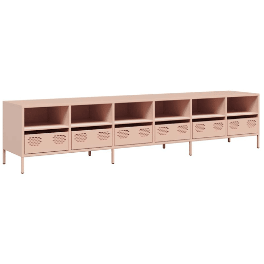 Móvel de TV - Modulo de TV - Armário de TV 202x39x43,5 cm aço laminado a frio rosa