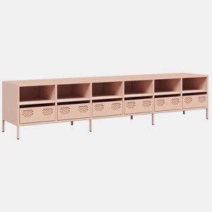 Móvel de TV - Modulo de TV - Armário de TV 202x39x43,5 cm aço laminado a frio rosa